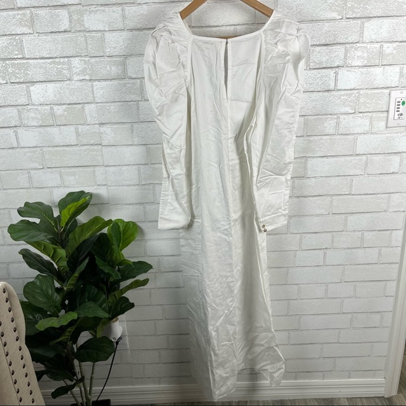 NWT Mara Hoffman Elisabetta White Dress Puff sleeve square neck Maxi size small - Picture 8 of 16